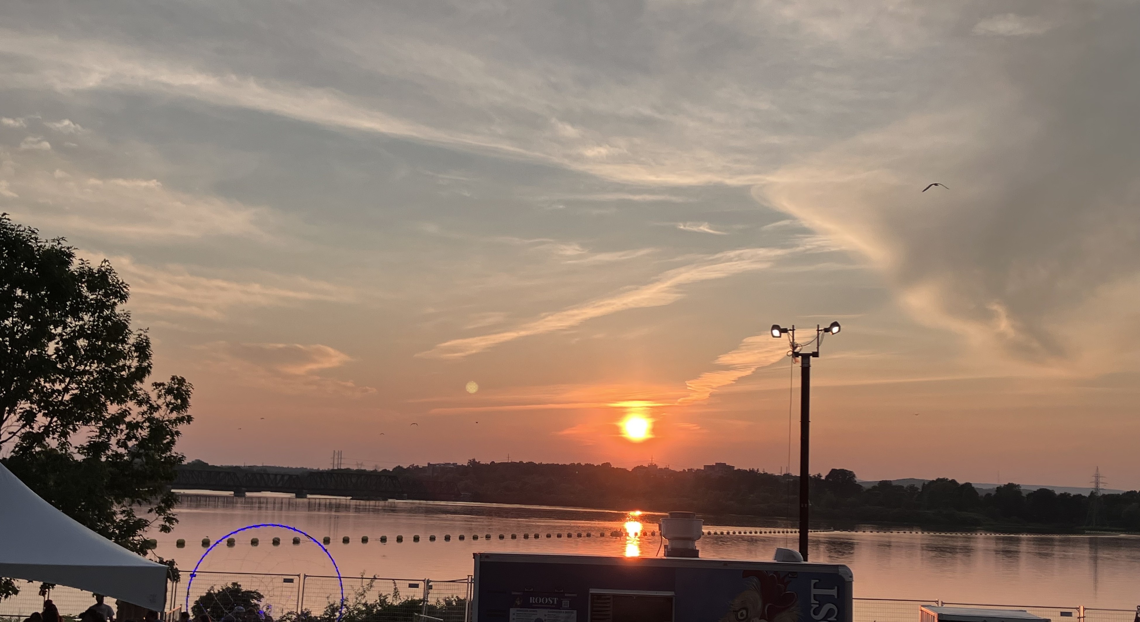 Sunset imminent on the #ottawaRiver Viewed from Big Chill at #ottawaBluesfest